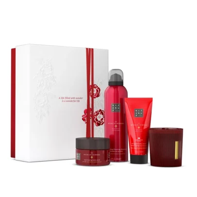 Rituals Coffret cadeau Of Ayurveda Balancing Collection M 4 pièces: mousse de douche, gommage, lotion pour le corps et bougie parfumée