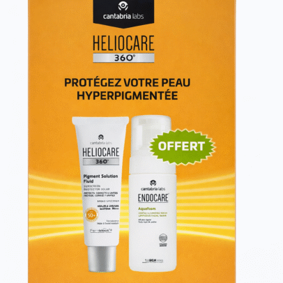 Heliocare 360° Pigment Solution Fluide Correcteur Unifiant Spf50+ – 50ml + endocare aquafoam Cadeau