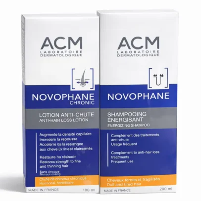 ACM Novophane Chronic Lotion Anti-Chute + Novophane Shampooing Énergisant | Traitement Chute De Cheveux