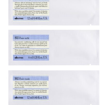 DAVINES SU Sachet Trio - Wash/Milk/Mask 6 each, total 18 pc - 1 pack