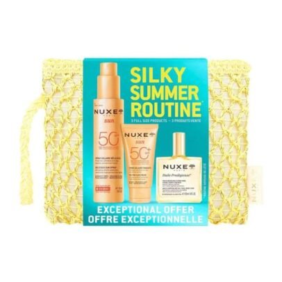 NUXE COFFRET SILKY ROUTINE ( SPRAY SOLAIRE DELICIEUX SPF 50 150ML +...